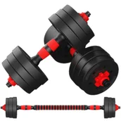 Sztangi - Zestaw Do Ćwiczeń 2w1 Hantle Gryf Obciążenie 40KG - miniaturka - grafika 1