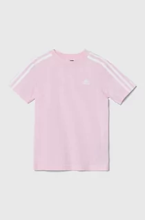 Koszulki dla dziewczynek - adidas t-shirt bawełniany dziecięcy kolor różowy - grafika 1