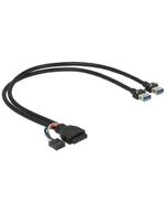 Kable komputerowe i do monitorów - Delock Kabel USB3.0 19pin+9pin - 2x USB 3.0 A 0.45m 83829 (83829) - miniaturka - grafika 1