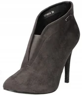 Botki damskie - Big Star V274014 szare botki damskie zamszowe szpilka słupek obcas r. 37 - miniaturka - grafika 1