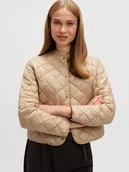 Kurtki damskie - Pikowana kurtka beż - miniaturka - grafika 1