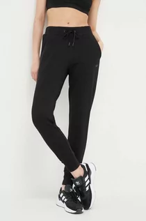 Spodnie damskie - 4F spodnie dresowe kolor czarny gładkie - grafika 1