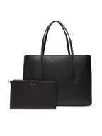 Torebki damskie - Calvin Klein Torebka Foil Logo Small Tote LV04F3275G Czarny - miniaturka - grafika 1