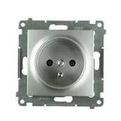 Wyłączniki światła i elektryczne - Simon Gniazdo pojedyncze 2P + Z 54 srebrny - miniaturka - grafika 1