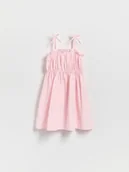 Sukienki i spódniczki dla dziewczynek - Reserved - Sukienka w paski - pastelowy róż - miniaturka - grafika 1