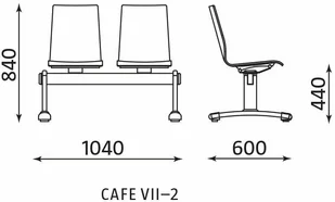 Ławka Nowy Styl CAFE VII-2 PLUS  - Inne meble biurowe - miniaturka - grafika 1