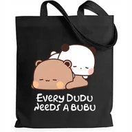Torby i wózki na zakupy - Torba BAWEŁNIANA Z NADRUKIEM EKO Shopperbag Torba BUBU LOVES DUDU MISIE #4 - miniaturka - grafika 1