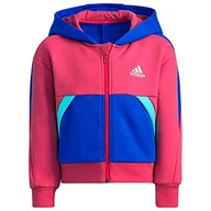 Kurtki i płaszcze dla chłopców - Adidas H39310 LG FL KN JKT wstrząs potu różowy/biały 8-9Y - miniaturka - grafika 1