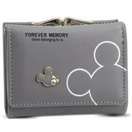 Portfele - Myszka portfel PORTMONETKA Mały damski miki skórzany szary eko skóra - miniaturka - grafika 1