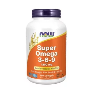 Super Omega 3-6-9 1200 mg/180 softgels.( Now Foods ) - Suplementy naturalne - miniaturka - grafika 1