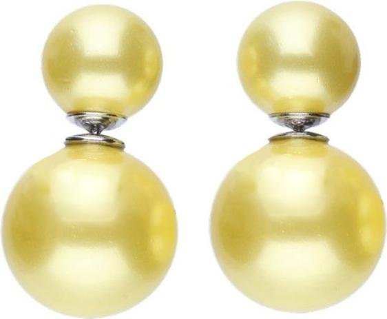 Srebrne kolczyki 925 okrągłe żółte kulki 11,13g Eleganckie modne na prezent