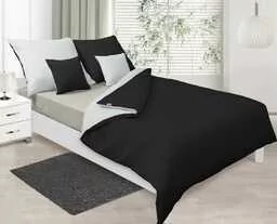 Matex Pościel satynowa 140x200 Double Face biała czarna 01+48 KG z jedną poszewką - Pościel - miniaturka - grafika 1