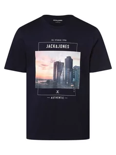 Koszulki męskie - Jack & Jones - T-shirt męski  JJGarner, niebieski - grafika 1