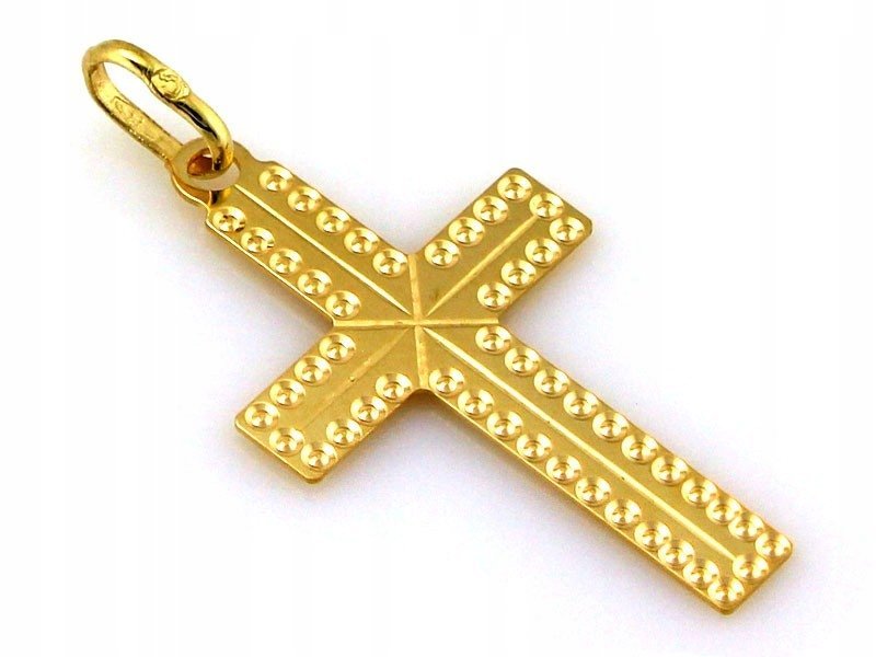Krzyżyk złoty diamentowany 585 14k bez kamieni 0.78g prezent dla kobiety