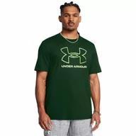 Koszulki sportowe męskie - Męski t-shirt z nadrukiem Under Armour UA Gl Foundation Update Ss - zielony - UNDER ARMOUR - miniaturka - grafika 1