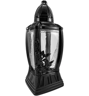 Znicz Kapliczka Szklany Na Wkłady Czarny Lampion Na Grób 32Cm Smukły - Lampiony i znicze - miniaturka - grafika 1