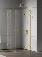 Kabiny prysznicowe - New Trendy Kabina prysznicowa podwójne drzwi uchylne 80x90 EXK-4750 Eventa Gold Shine - miniaturka - grafika 1