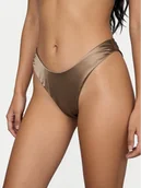 Stroje kąpielowe - Calvin Klein Swimwear Dół od bikini LV00Q61116 Brązowy - miniaturka - grafika 1
