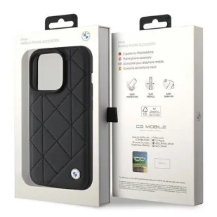 Etui BMW Leather Quilted na iPhone 15 Pro Max - czarne - Etui i futerały do telefonów - miniaturka - grafika 5