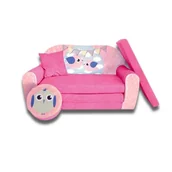 Zestawy mebli dla dzieci - SOFA KANAPA ŁÓŻKO DLA DZIECI ROZKŁADANA BIRD PINK - miniaturka - grafika 1
