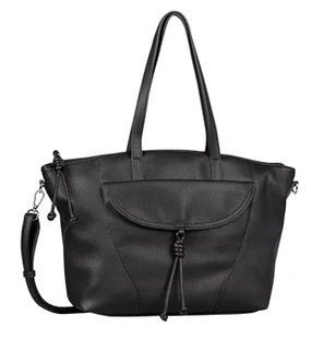 TOM TAILOR Malia damska torba na ramię Shopper z zamkiem błyskawicznym, duża, czarna, czarny, L, Essential - Torebki damskie - miniaturka - grafika 1