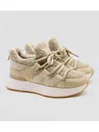 Trampki damskie - Belucci Sneakersy w kolorze beżowym - miniaturka - grafika 1