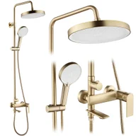 Zestawy prysznicowe - Rea Zestaw prysznicowy Rea Veneta Złoty Szczotkowany - miniaturka - grafika 1