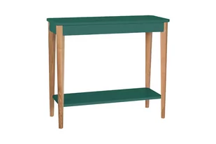 Konsola Jesionowa ASHME 85x35cm - Zielony Butelkowy - Konsole i sekretarzyki - miniaturka - grafika 1