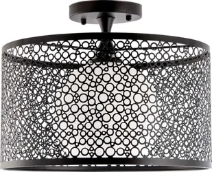 Lampa sufitowa VEN Ażurowa LAMPA sufitowa VEN N2102/1H metalowa OPRAWA dekoracyjny plafon szklana kula czarna - Lampy sufitowe - miniaturka - grafika 1