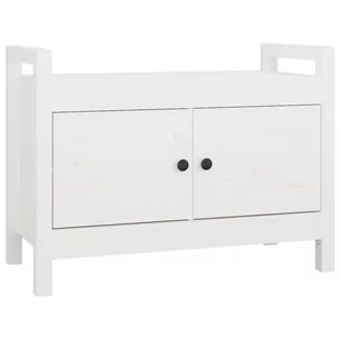 Lumarko Ławka do przedpokoju, biały, 80x40x60 cm, lite drewno sosnowe - Ławki do przedpokoju - miniaturka - grafika 3