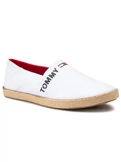 Espadryle męskie - Tommy Jeans Espadryle Logo Espadrille EM0EM00676 Biały - grafika 1