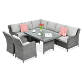 Meble ogrodowe - Narożnik z technorattanu MARYLAND Dark Grey - miniaturka - grafika 1