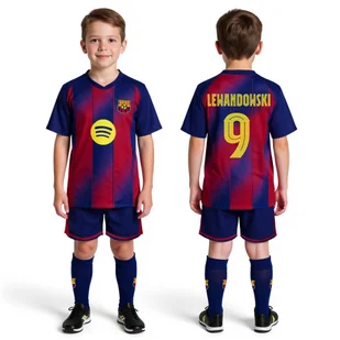 LEWANDOWSKI 9 Getry Strój piłkarski Barcelona zestaw 3w1 wzór 2026 - Piłka nożna - miniaturka - grafika 1