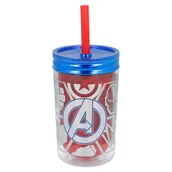 Kubki dla dzieci - Kubek ze słomką AVENGERS MARVEL 370ml - miniaturka - grafika 1