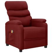 Fotele - vidaXL Rozkładany fotel masujący, czerwone wino, sztuczna skóra - miniaturka - grafika 1