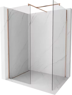 Mexen Kioto ścianka prysznicowa Walk-in 130 x 100 cm, transparent, miedź szczotkowana - 800-130-202-65-00-100 - Ścianki i drzwi prysznicowe - miniaturka - grafika 1