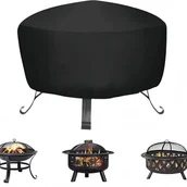 Pokrowce na grilla - Okrągła osłona ochronna na palenisko zewnętrzne, wodoodporna, czarna, do ogrodu i tarasu (85 x 85 x 40 cm) - miniaturka - grafika 1