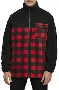 Urban Classics Męska kurtka polarowa Track, Black/Redcheck, S - Kurtki męskie - miniaturka - grafika 1