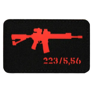 Naszywka M-Tac AR-15 223/5,56 Laser Cut - Black/Red (51111233) - Odzież taktyczna i umundurowanie - miniaturka - grafika 1