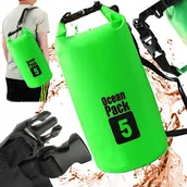 Plecaki worki - Worek Wodoodporny Wodoszczelny Kajak Torba 5L Ziel - miniaturka - grafika 1