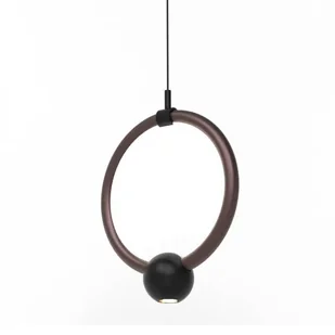 Lampa wisząca Kolia PL0146 Yaskr LED 8W 3000K pierścień czarna różowe złoto - Lampy sufitowe - miniaturka - grafika 1