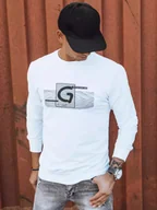 Bluzy męskie - Bluza męska z nadrukiem biała Dstreet BX5370-3XL - miniaturka - grafika 1