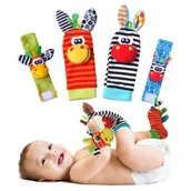 Grzechotki dla dzieci - GRZECHOTKI DLA NIEMOWLĄT SKARPETKI OPASKI NA RĄCZKI 4 SZT. - miniaturka - grafika 1