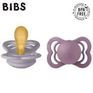 Smoczki uspokajające - Bibs Supreme 2-Pack Fossil Grey & Mauve S Smoczek Symetryczny Kauczuk Hevea - miniaturka - grafika 1