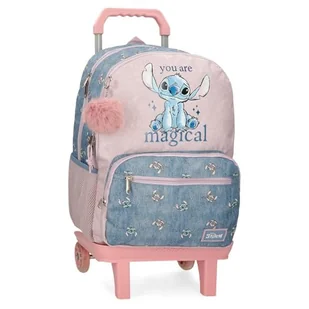 Disney Joumma Bags Stitch You are magical plecaki, plecaki szkolne, plecaki dziecięce, w zestawie dekoracyjny pompon, różne przegródki, Niebieski, Regulowany plecak + wózek - Plecaki - miniaturka - grafika 1