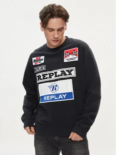 Replay Bluza M6718.000.22890CS Czarny Regular Fit - Bluzy męskie - miniaturka - grafika 1