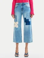 Spodnie damskie - Desigual Jeansy Patch Crochet 26SWDD24 Kolorowy Straight Fit - miniaturka - grafika 1