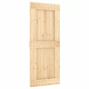 Drzwi przesuwne z osprzętem, 85x210 cm, lite drewno sosnowe Lumarko! - Drzwi wewnętrzne - miniaturka - grafika 2