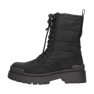 Czarne trapery damskie na platformie SERGIO LEONE SN114 - Sergio Leone - Botki damskie - miniaturka - grafika 1