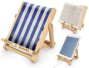 Bookchair Stojak na książkę, czytnik i tablet Deckchair Bookchair Medium Stripy Blue DCSTB - Podpórki do książek - miniaturka - grafika 1